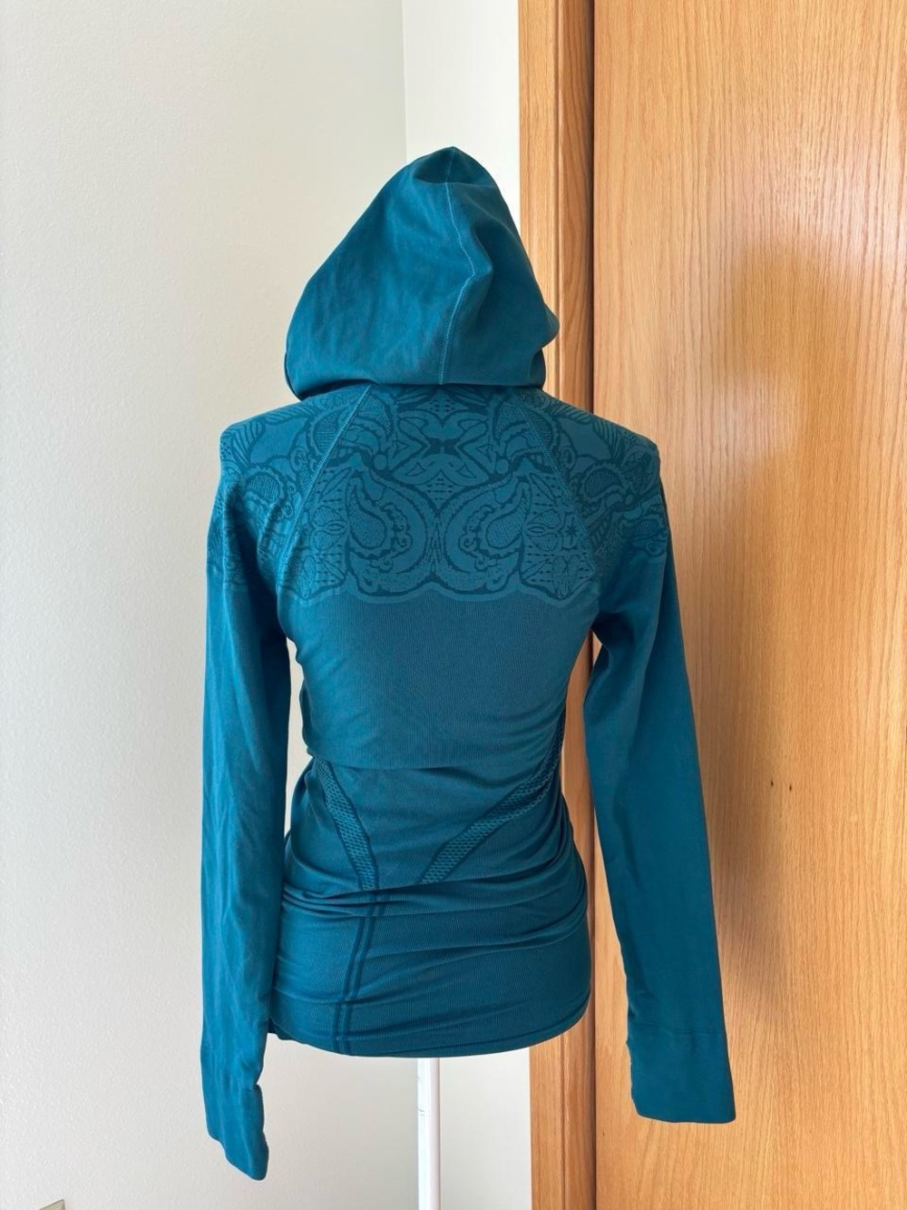 Athleta Teal Half-Zip Hooded Long-Sleeve Top - Picture 5 of 6